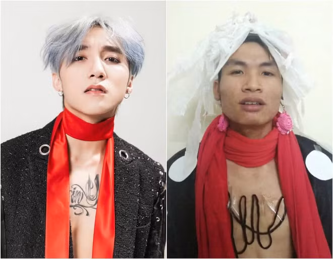 "Sơn Tùng MTP" với mái tóc trắng từ giấy ăn khiến ai nấy đều bật cười.