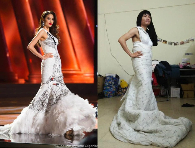 Ngoài ra, mọi phục trang để cosplay đều được anh chàng tận dụng từ những đồ vật sẵn có như chăn, gối, khăn hay thậm chí là thớt để không phải tốn kém.