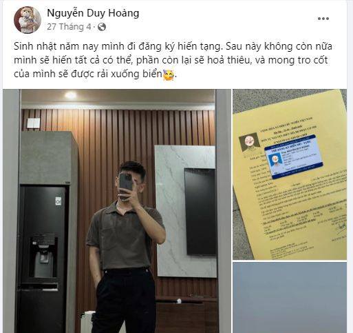 Cách đây vài tháng, anh chàng còn đăng tải khoảnh khắc đi hiến tạng. Điều này khiến fan của anh chàng càng lo lắng hơn nữa, liệu Nino có gặp vấn đề gì về sức khỏe hay không.