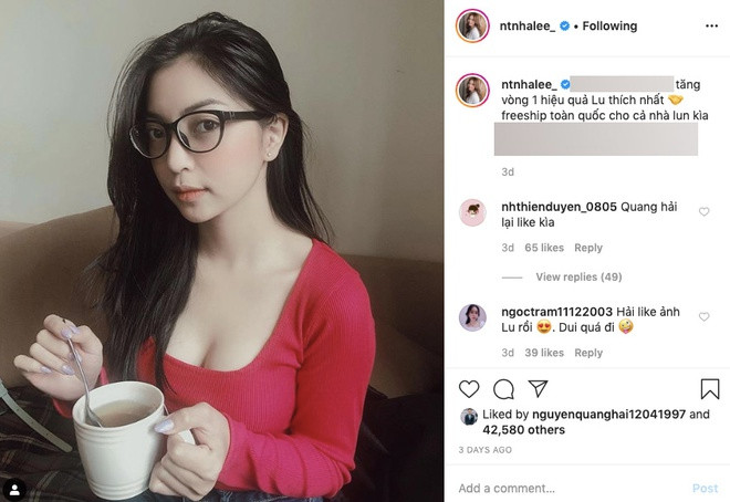 Nhiều người hâm mộ phát hiện Quang Hải bắt đầu "thả tim" hình ảnh Nhật Lê thì vô cùng thích thú, hy vọng cặp "kim đồng ngọc nữ" sớm xác nhận việc tái hợp.