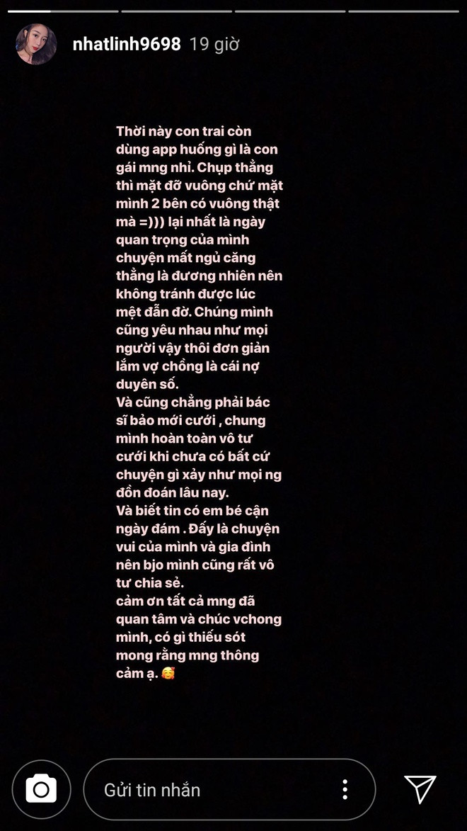 Ngay tối cùng ngày, vợ Phan Văn Đức đã đăng đàn giải thích trên mạng xã hội rằng do căng thẳng, mất ngủ chuẩn bị cho ngày trọng đại nên việc kém xinh là chuyện đương nhiên. Hơn nữa Nhật Linh cũng thừa nhận hai bên hàm của cô vuông thật, chụp thẳng mặt sẽ không thấy nhưng chụp nghiêng thì nhìn rất rõ.
