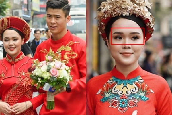 Lông mày của Quỳnh Anh cũng không được kẻ đều nhau, mỗi bên một kiểu trông vô cùng khó chịu. Nhan sắc của bạn gái Duy Mạnh trở thành đề tài bàn tán, gây chú ý hơn cả việc lễ ăn hỏi diễn ra như thế nào.