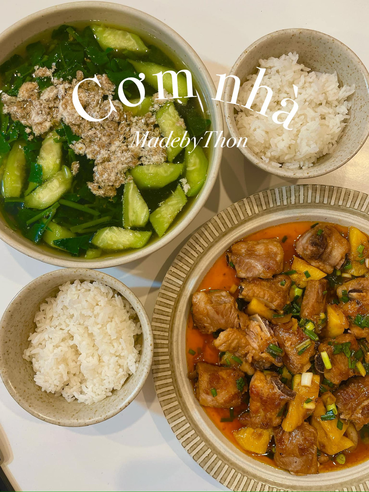 Mâm cơm nhìn là muốn động đũa ngay mà không tốn chi phí quá nhiều.