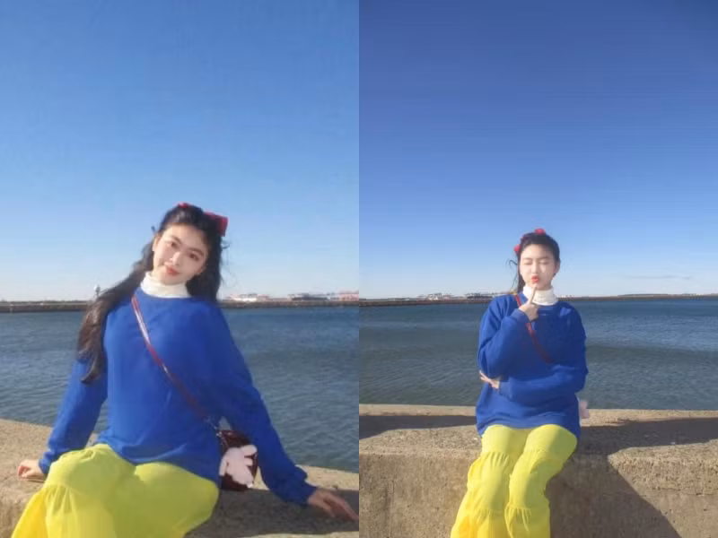 Nhiều người nhận ra con gái Quyền Linh rất có mắt thẩm mỹ khi mix&amp;match những màu sắc trông rất lạ mắt thành một tổng thể rất hài hòa. Sử dụng ba màu sắc: vàng, xanh, đỏ kết hợp, Lọ Lem làm nhiều người liên tưởng đến cô nàng Bạch Tuyết.