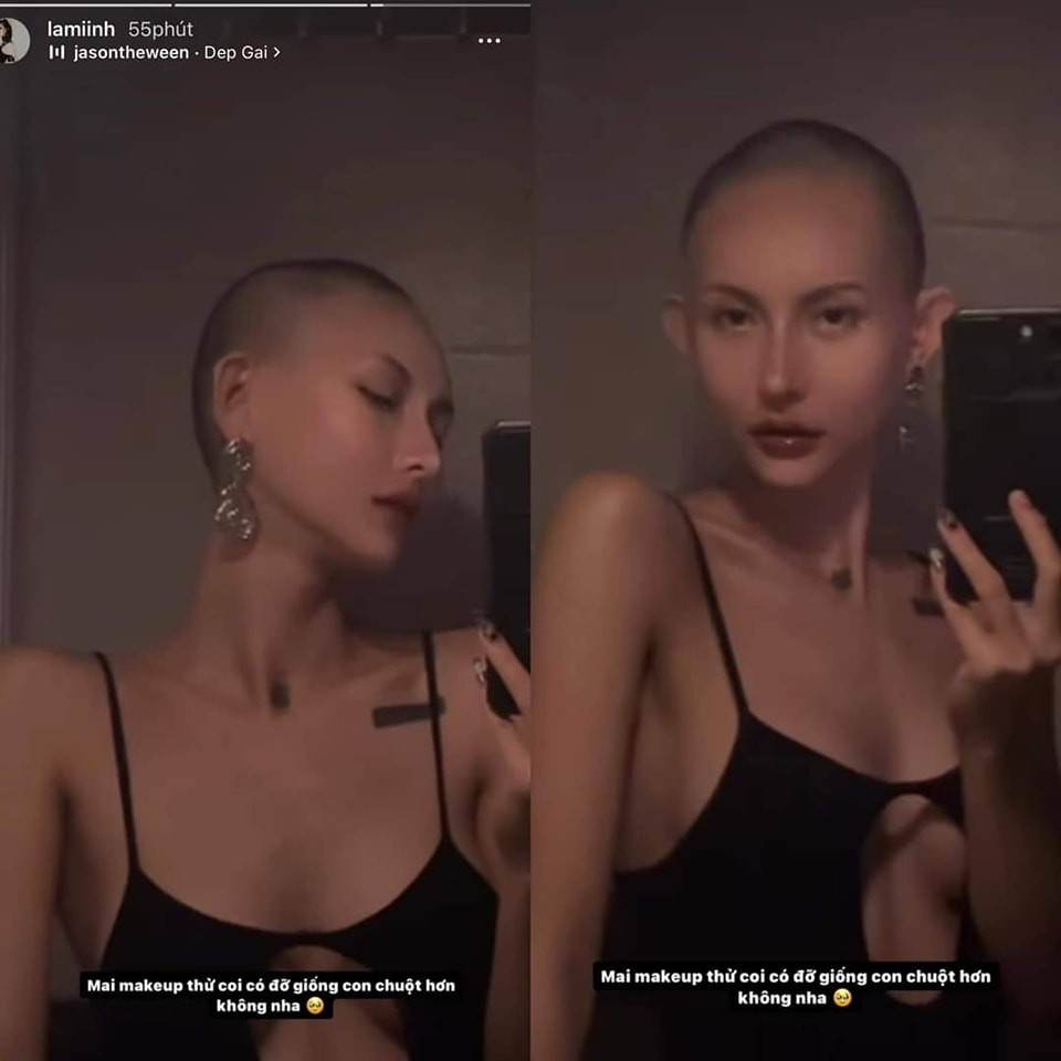 Sau đó, cô nàng xuất hiện với diện mạo lạ lẫm khi quyết định cạo trọc đầu. Không những vậy, cư dân mạng còn phát hiện ngoại hình của mẹ một con đã hốc hác, gầy gò hơn trước khá nhiều và lộ ra không ít khuyết điểm.