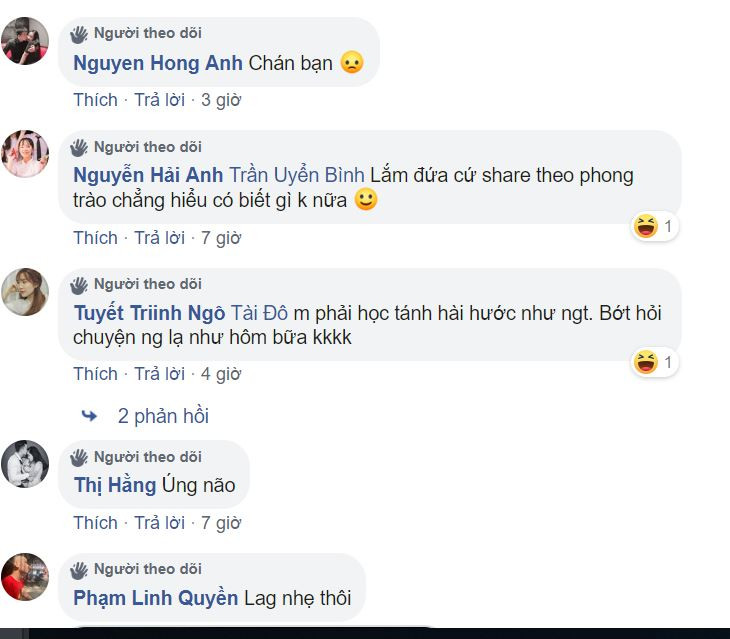 Dòng trạng thái này sau đó được chia sẻ trên các diễn đàn mạng xã hội, và nhận nhiều chỉ trích gay gắt từ phía dân mạng. Bên cạnh đó, cũng có nhiều ý kiến cho rằng cô gái này đang tìm cách để nổi tiếng nhờ phát ngôn gây sốc của mình. Ảnh: Facebook 