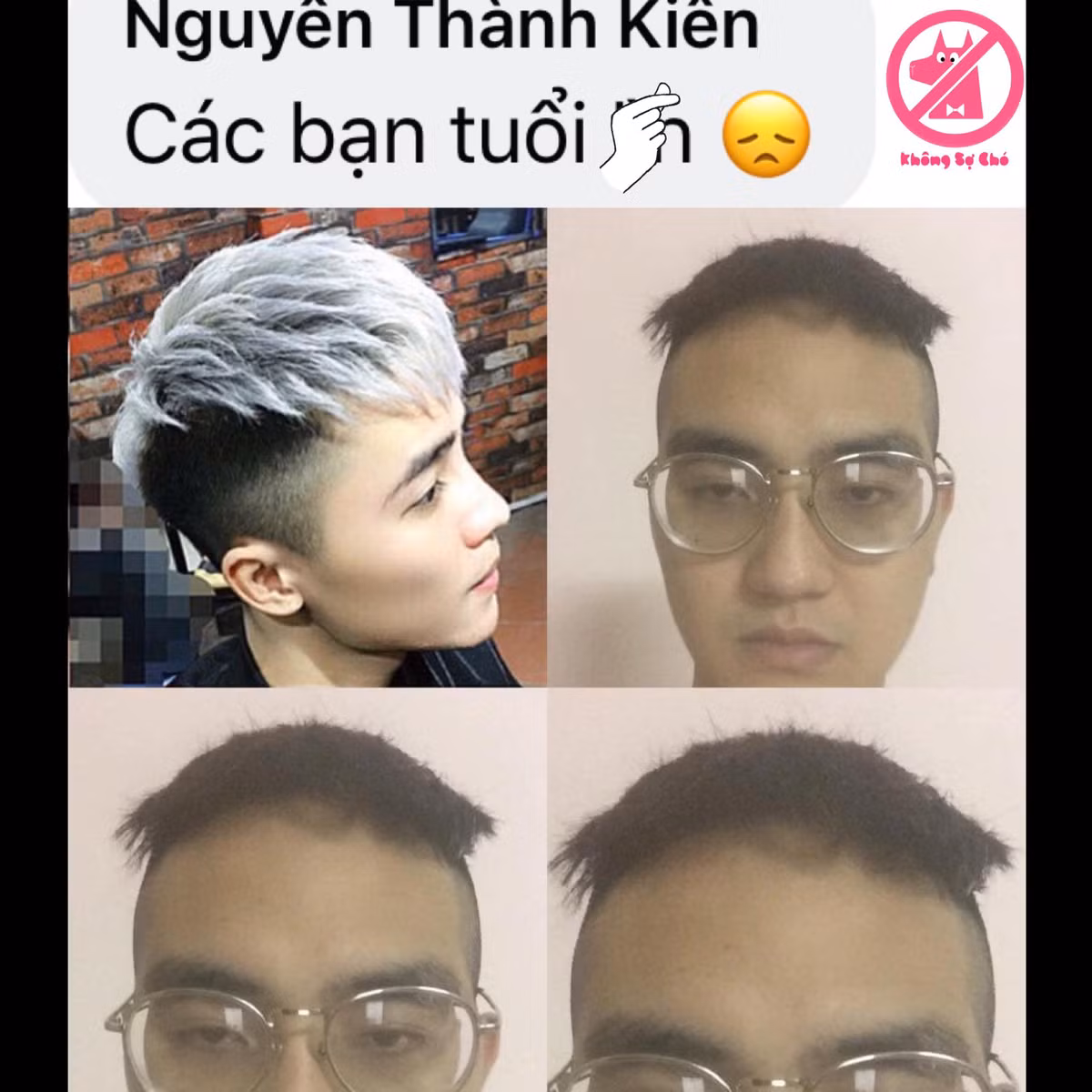 Có ai thấy kiểu tóc thật giống kiểu tóc mẫu chút nào không? Nhìn mặt chàng trai là biết đang hờn dỗi đến mức độ nào rồi.