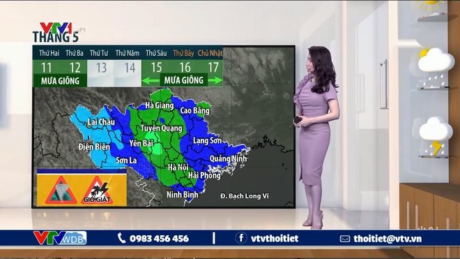 Theo đó, BTV Ngọc Vân diện một chiếc váy màu tím dịu dàng để dẫn chương trình. Thế nhưng, điều đáng chú ý là chân của cô cũng một màu "tím lịm hoa sim". Ảnh cắt màn hình.