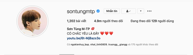Theo thống kê về BXH ngôi sao có ảnh hưởng nhất trên MXH Instagram Việt, Sơn Tùng đang chiếm ngôi đầu bảng khi tăng 900.000 sau 5 tháng, tốc độ trung bình 180.000/tháng.