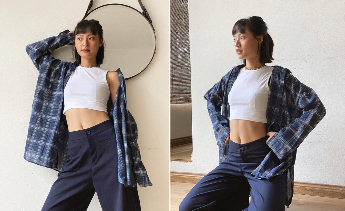 Hoa khôi ĐH Sài Gòn Nguyễn Lê cũng nhận được hàng nghìn lượt thả tim và bình luận khen ngợi khi đăng ảnh khoe vòng eo thon gọn, săn chắc sau hơn một tuần tập luyện tại nhà.