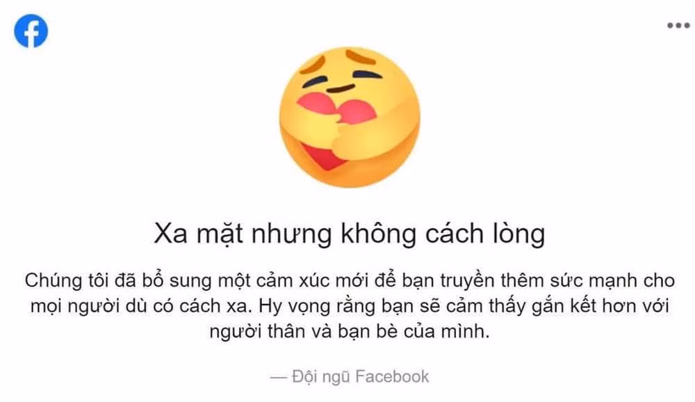Mới đây, Facebook có ra mắt icon thương thương khiến cộng đồng mạng thích thú. Theo mô tả cả đội ngũ phát triển mạng xã hội này thì icon này với ý nghĩa truyền thêm sức mạnh cho những người xa nhau.