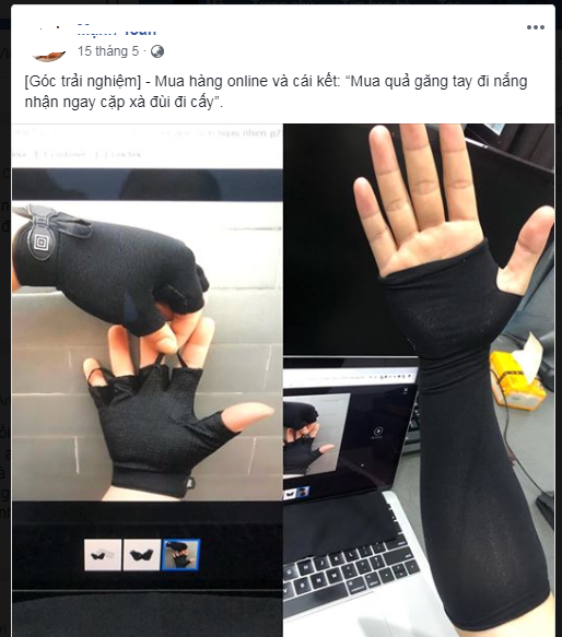 Đa phần những người mua hàng online đều ít nhất có một lần "được trải nghiệm" sản phẩm không giống với những điều được các shop bán hàng quảng cáo. Ảnh: chụp màn hình.