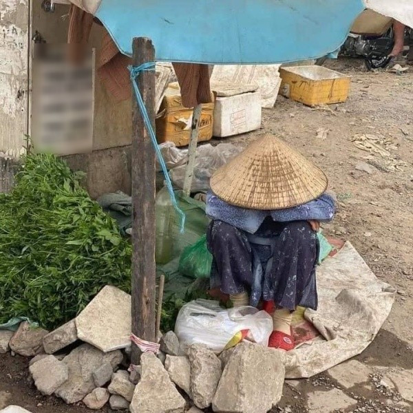 Hay hình ảnh một bà cụ ngồi gục bên đống rau giữa đường phố Sài Gòn tấp nập đã khiến không ít người xúc động.