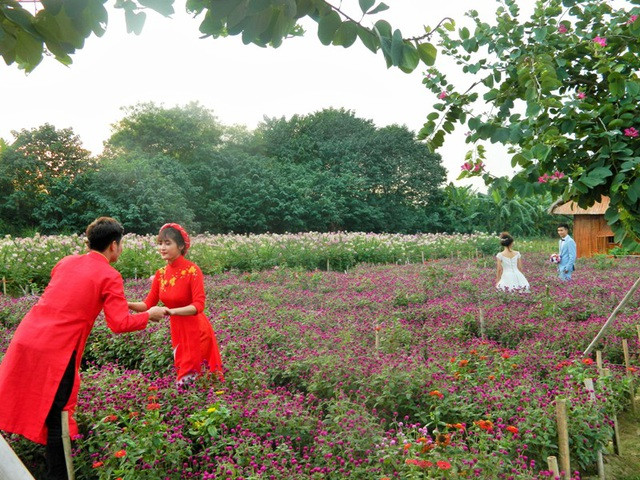 Trái ngược với vẻ ồn ào, khói bụi trong trung tâm thủ đô Hà Nội thì địa điểm chụp hình ở bãi đá sông Hồng lại vô cùng nên thơ, trong lành thế nhưng sự ồn ào là không tránh khỏi bởi luôn nườm nượp người đến chụp hình. Đây cũng là địa điểm chụp ảnh cưới quen thuộc của các cặp đôi.