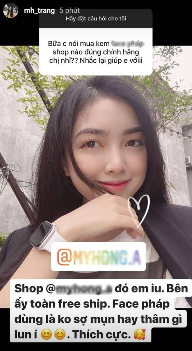 Ở cả hai lần, Mai Hà Trang đều quảng cáo với mô típ giống hệt nhau là hàng Pháp, chính hãng nên không sợ bị nổi mụn. Nhiều người cho rằng không biết nàng WAGs đãng trí hay do đây là chiêu PR tự hỏi tự trả lời.