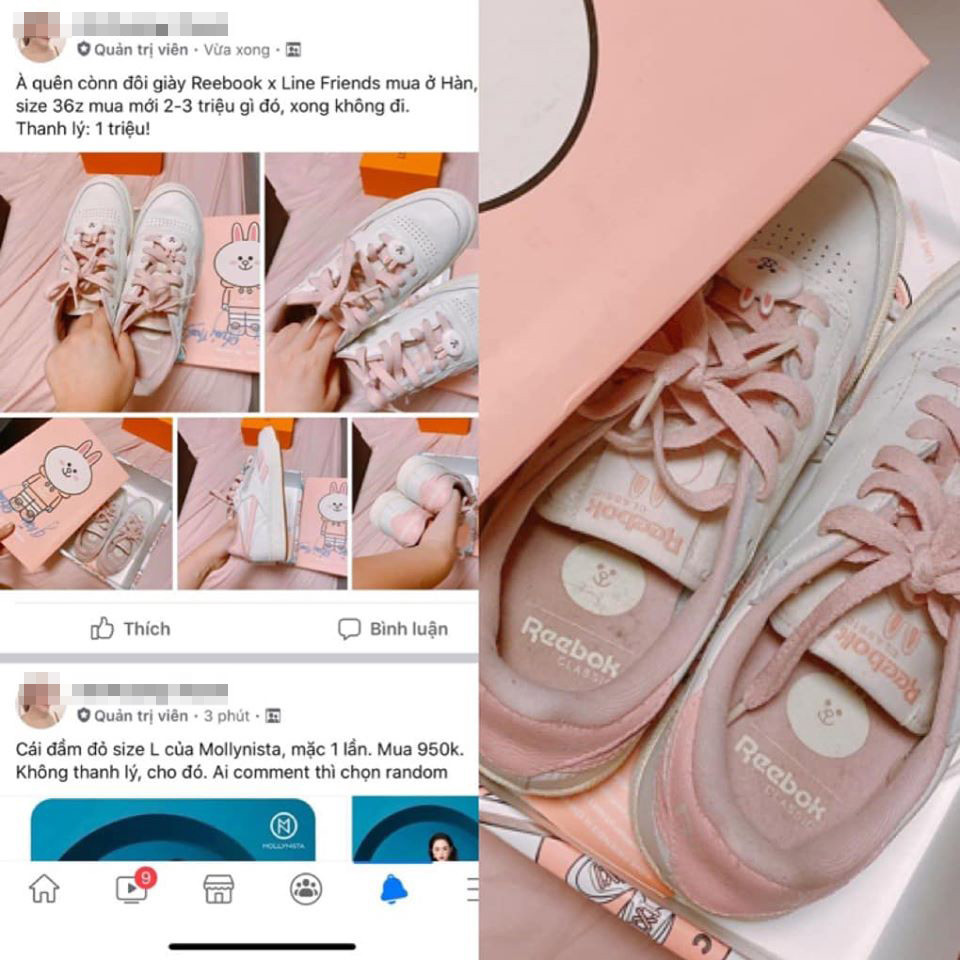 Mới đây, Gào lại tiếp tục trở thành chủ đề bàn tán khi đăng bài thanh lý quần áo, phụ kiện không dùng tới. Nữ nhà văn 8X thanh lý một đôi giày giá 1 triệu cùng lời quảng cáo là chưa đi lần nào. Thế nhưng trong hình chụp, đôi giày lại cực kỳ bẩn thỉu, mốc meo.