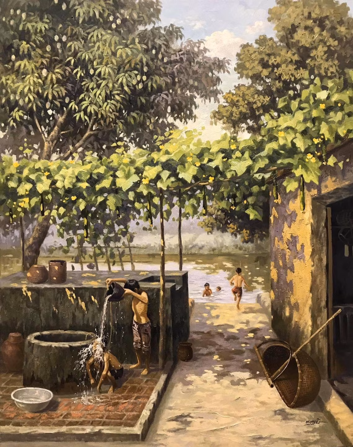 Những hình ảnh quen thuộc được khắc họa cực kỳ chân thật gợi nên bao ký ức của thế hệ ông cha.