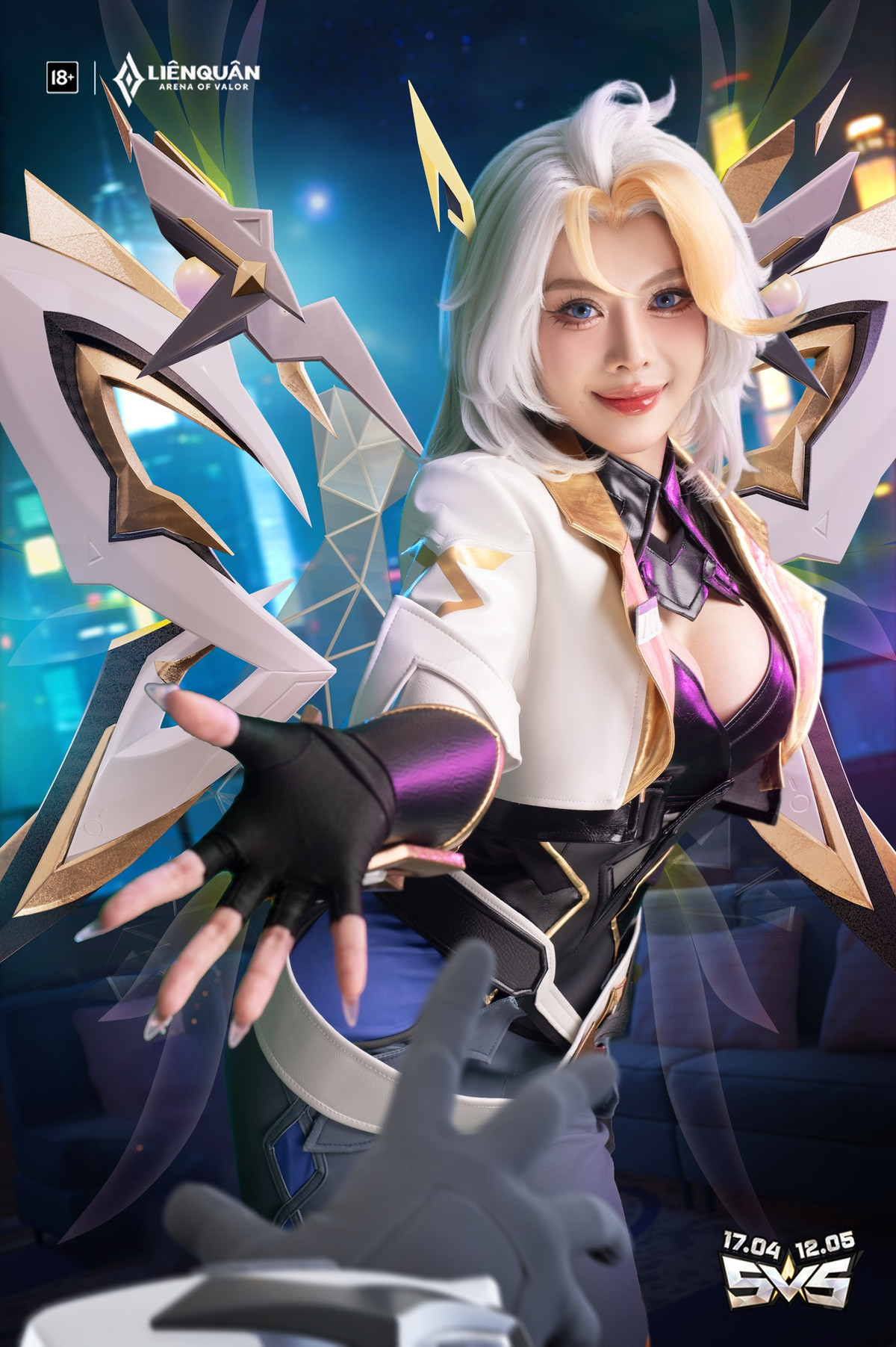 Để chuẩn bị cho màn ra mắt skin cực kỳ hoành tráng, Garena đã tung ra loạt ảnh cosplay tướng nữ này, với người mẫu là nàng Tiktoker cực quen mặt Võ Nữ Ngân Hà.