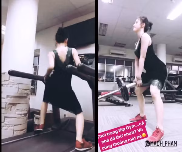 Trong khoảng thời gian điên cuồng với gym của Angela Phương Trinh đã từng gây sốt khi diện chiếc váy ngủ màu đen đến phòng tập khiến nhiều người khó hiểu.