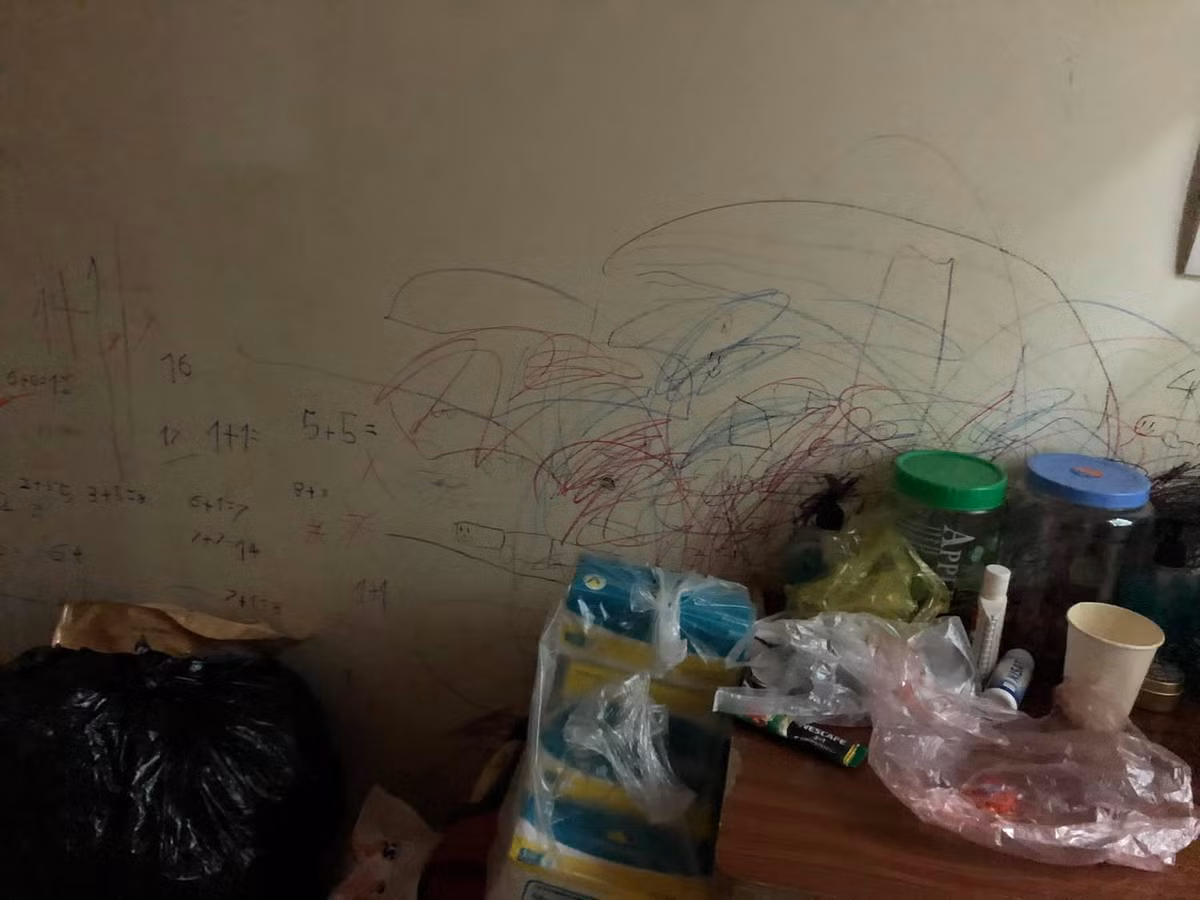 Những bức tường trong nhà kín mít những hình vẽ.