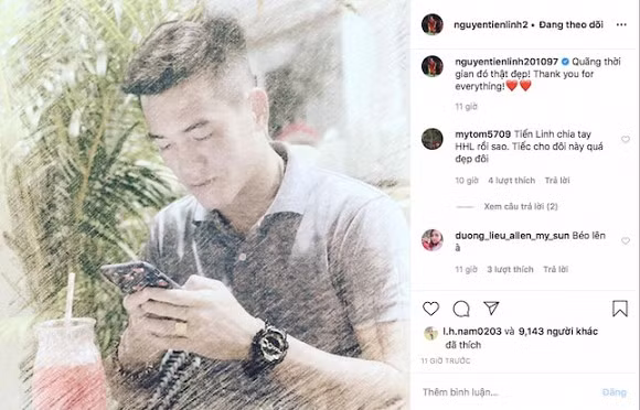 Mới đây, trên trang cá nhân của Tiến Linh bất ngờ xuất hiện một dòng trạng thái cực lạ: "Quãng thời gian đó thật đẹp. Thank you for everything". Ngay lập tức, dân mạng nhận thấy có điều không ổn.