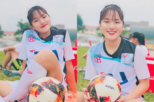 Cô nàng "hot girl sân cỏ" này từng theo học tại trường Phổ thông năng khiếu Thể dục thể thao Hà Nội.