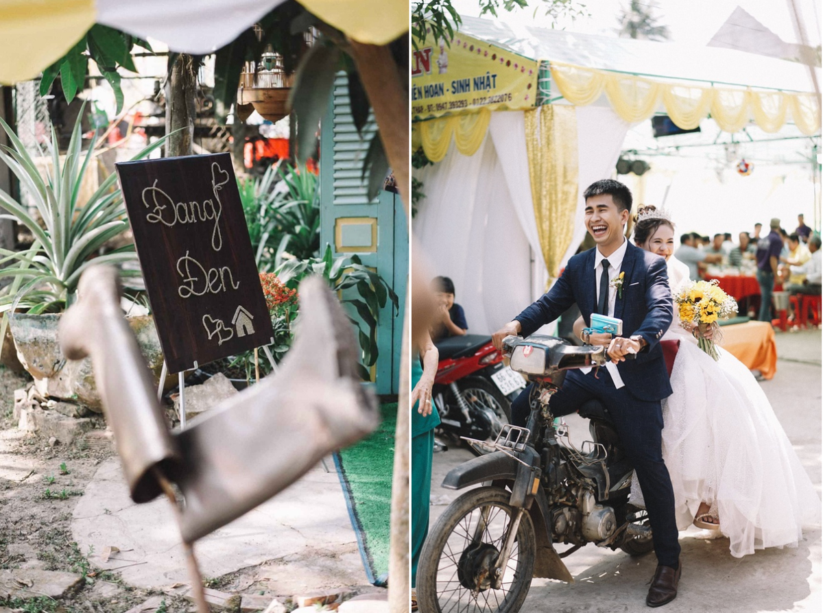 Theo nhiều người, điều khiến họ thích thú ở bộ ảnh này là những góc hình giản dị, đậm chất miền Tây cùng cách kể chuyện dễ thương về chuyện tình của hai nhân vật chính. Chia sẻ với Zing, nhiếp ảnh gia Vương Đình Khang cho biết bộ ảnh cưới được chụp ngày 12/3. Cô dâu tên Linh Đang (sinh năm 1994), chú rể là Thanh Hồng (biệt danh Đen, sinh năm 1992). Cả hai đều ở Hồng Ngự, Đồng Tháp và chỉ cách nhà nhau gần 300 m.