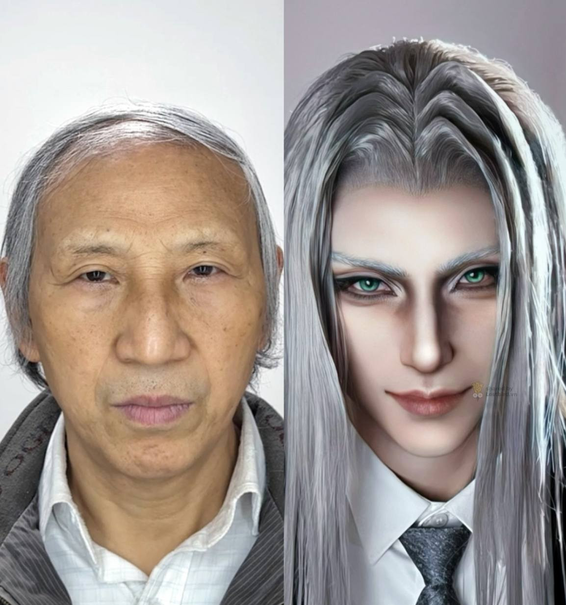 Nếu không nói thì không ai biết được bên trái và bên phải là cũng một người.