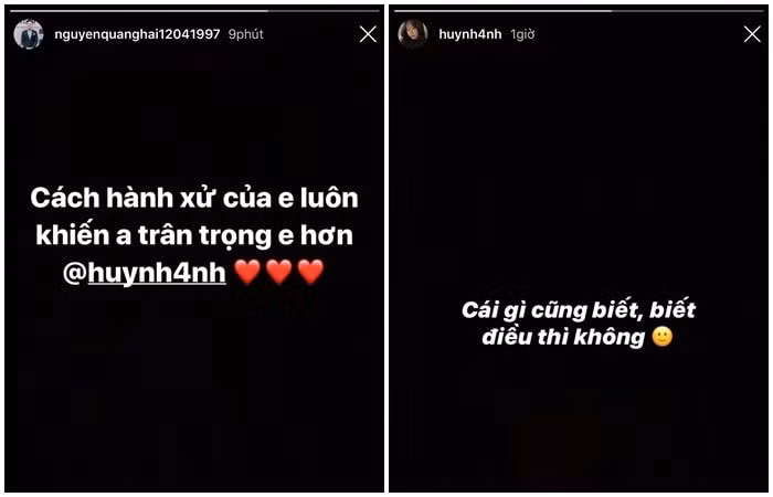 Cầu thủ sinh năm 1997 cũng không ngần ngại khen ngợi người yêu trên mạng xã hội. "Cách hành xử của em luôn khiến anh trân trọng em hơn".