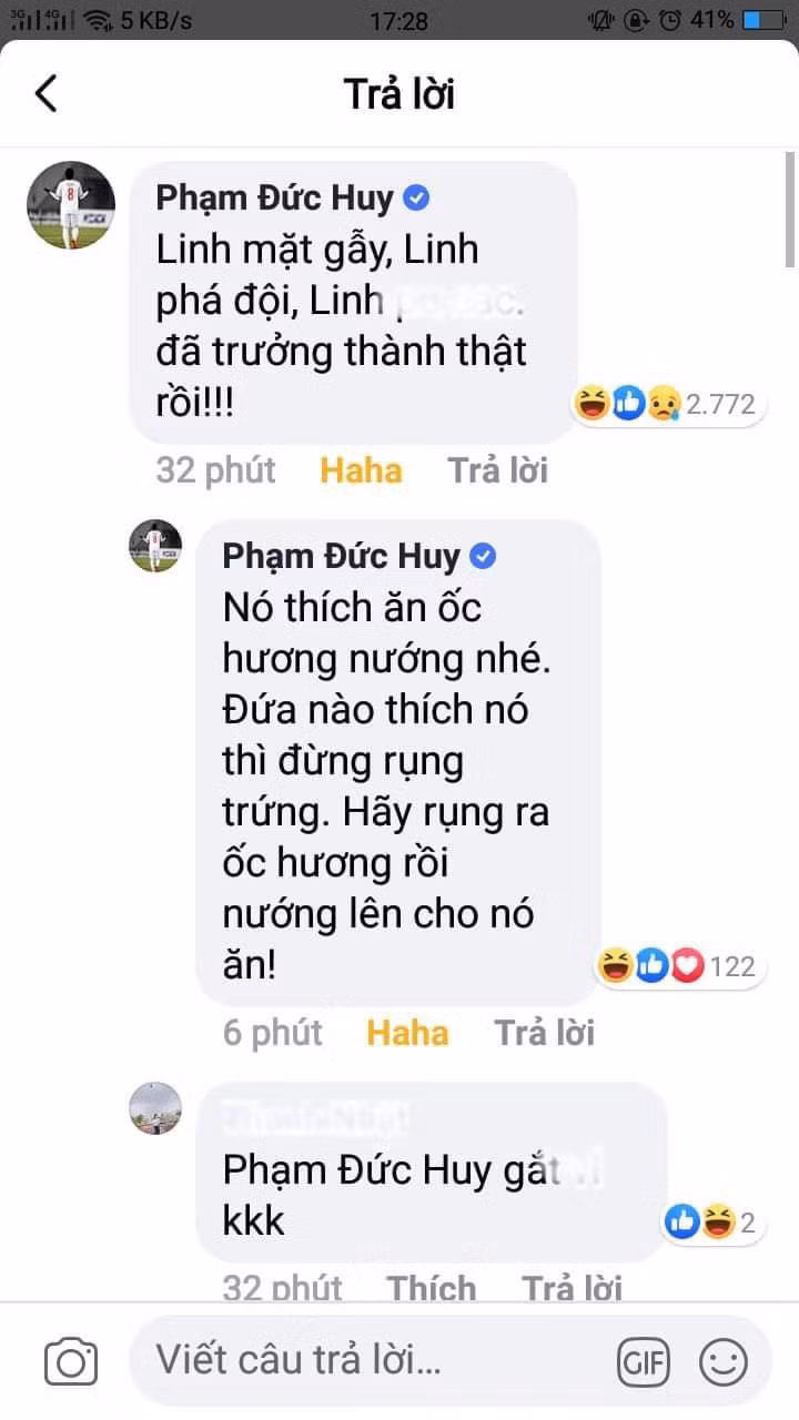 Theo chia sẻ của "hoàng tử", Tiến Linh cực kỳ thích ăn ốc hương nướng. Vậy nên nếu người hâm mộ thích Linh quá thì không nên "rụng trứng", thay vào đó là "rụng ốc hương" sẽ hiệu quả hơn.