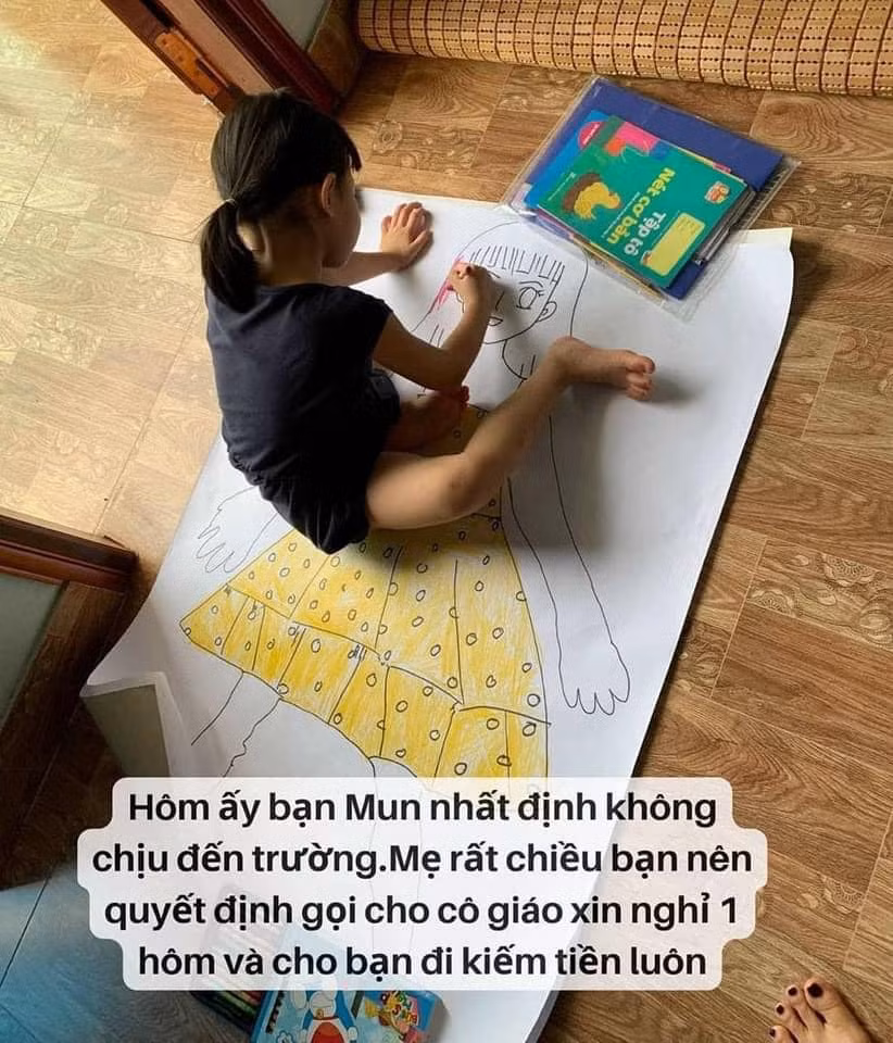 Khi con gái nhất quyết không chịu đến trường, thay vì ép uổng con, bà mẹ này quyết định gọi xin cô giáo nghỉ 1 hôm và cho con đi kiếm tiền.