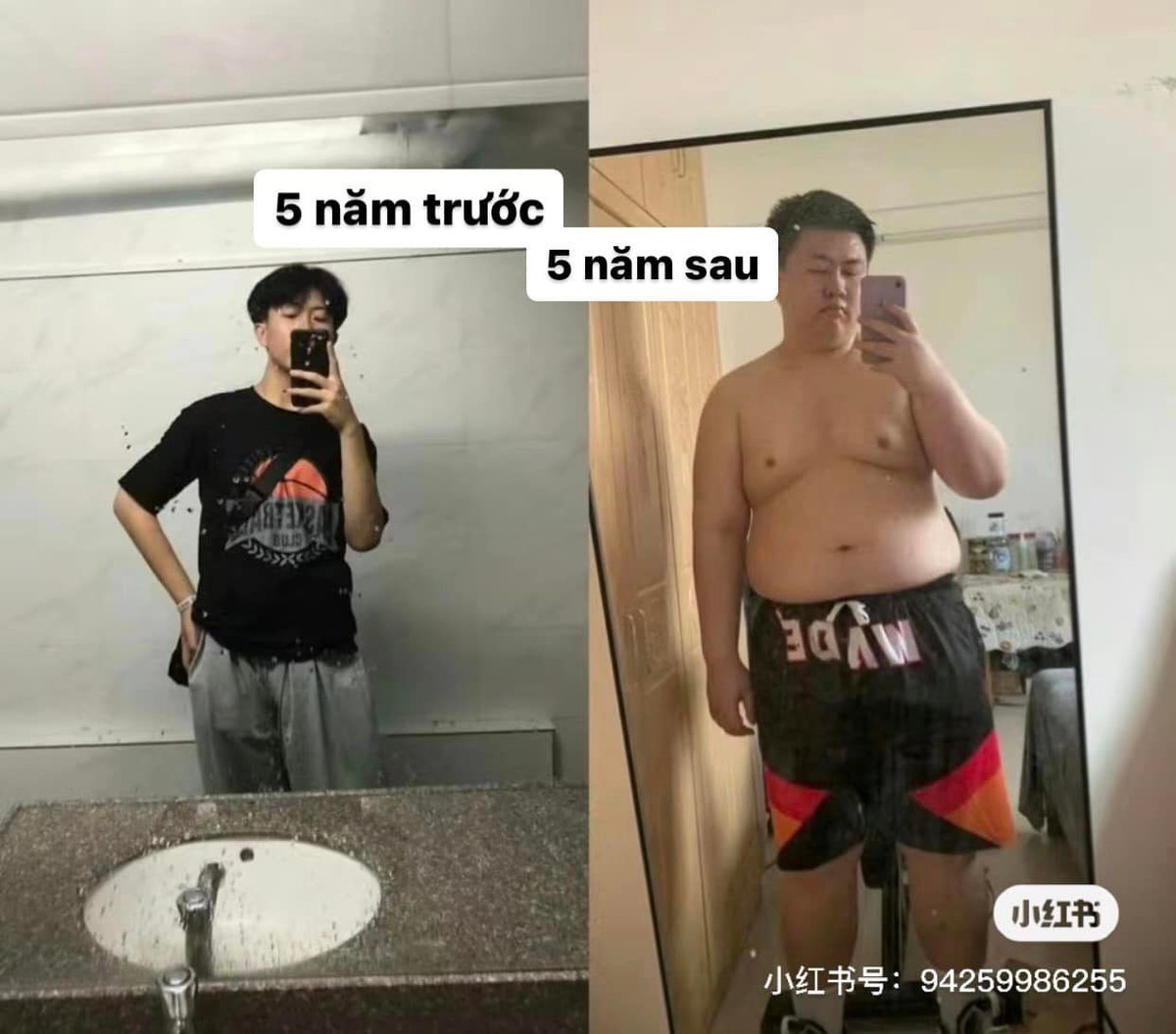 Sự tăng cân đột ngột khiến đường nét gương mặt gần như thay đổi hoàn toàn.