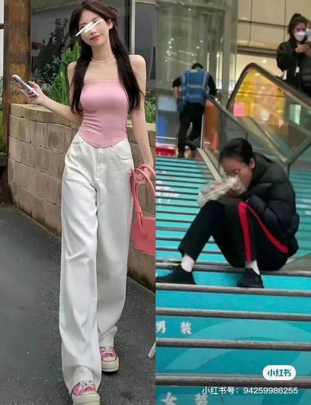 Bên trái thần thái như hot girl, bên phải lại không thể nhận ra nữa rồi.