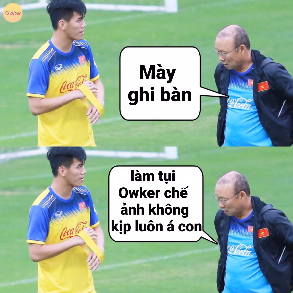 Tiến Linh bị người hâm mộ trách móc vì ghi bàn nhanh quá không kịp chế ảnh.