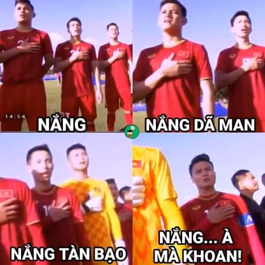 Lập công ở những phút cuối cùng của trận đấu, ấn định chiến thắng 6-1, Quang Hải vẫn bị người hâm mộ mang ảnh ra chế. Quá đáng với Hải lắm luôn á!