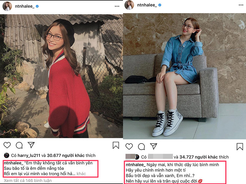 Dù đang rất hạnh phúc bên tình mới, thường xuyên check-in tại cùng một địa điểm thế nhưng trên mạng xã hội, Nhật Lê vẫn đăng tải những dòng trạng thái buồn bã, thể hiện tâm trạng tồi tệ sau khi chia tay Quang Hải.