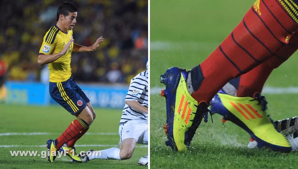 Thế hệ thứ hai của dòng giày đá bóng Adizero F50 được thiết kế với màu sắc cực kỳ phù hợp với áo đấu U20 Colombia. Với phần Upper màu vàng cùng tông màu với áo, phần đế giày màu xanh biển đậm cùng màu với quần, một mẫu giày thật sự hoàn hảo với James trong màu áo U20 Colombia và anh đã có một mùa giải U20 thế giới thành công cùng Adizero F50.