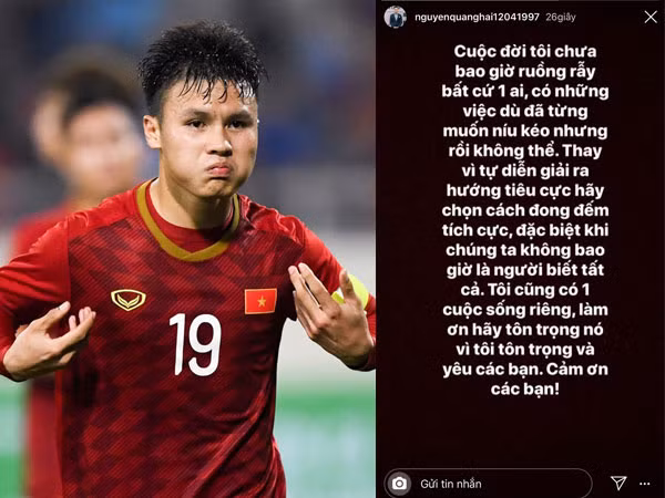 Thế nhưng, Quang Hải cho biết anh chưa bao giờ ruồng rẫy ai và đã từng muốn níu kéo nhưng không thể. Mắc dù dính phải nhiều nghi án hẹn hò nhưng Hải "con" vẫn một mực khẳng định đang độc thân và muốn tập trung cho sự nghiệp sân cỏ.