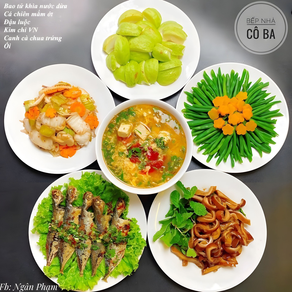 Mâm cơm đơn giản nhưng đầy đủ dinh dưỡng giúp chị em không cần phải hỏi hôm nay ăn gì nữa.