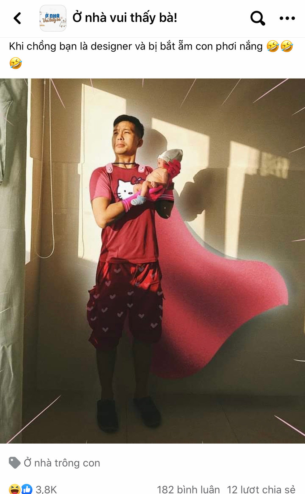 Bên cạnh đó, không ít ông bố, bà mẹ "lầy lội", luôn có những ý tưởng độc đáo để cùng con tạo nên nhiều trò vui. Nào là hóa trang thành người hùng tới công chúa, thiết kế váy áo bằng bỉm hoặc giấy vệ sinh,...