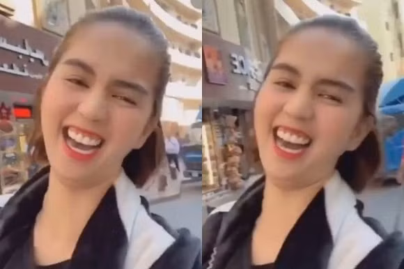 Không riêng gì dáng ngồi ăn uống "bá đạo", "nữ hoàng nội y" từng gây ấn tượng với điệu cười "hào sảng" hết mức có thể trên đường phố.