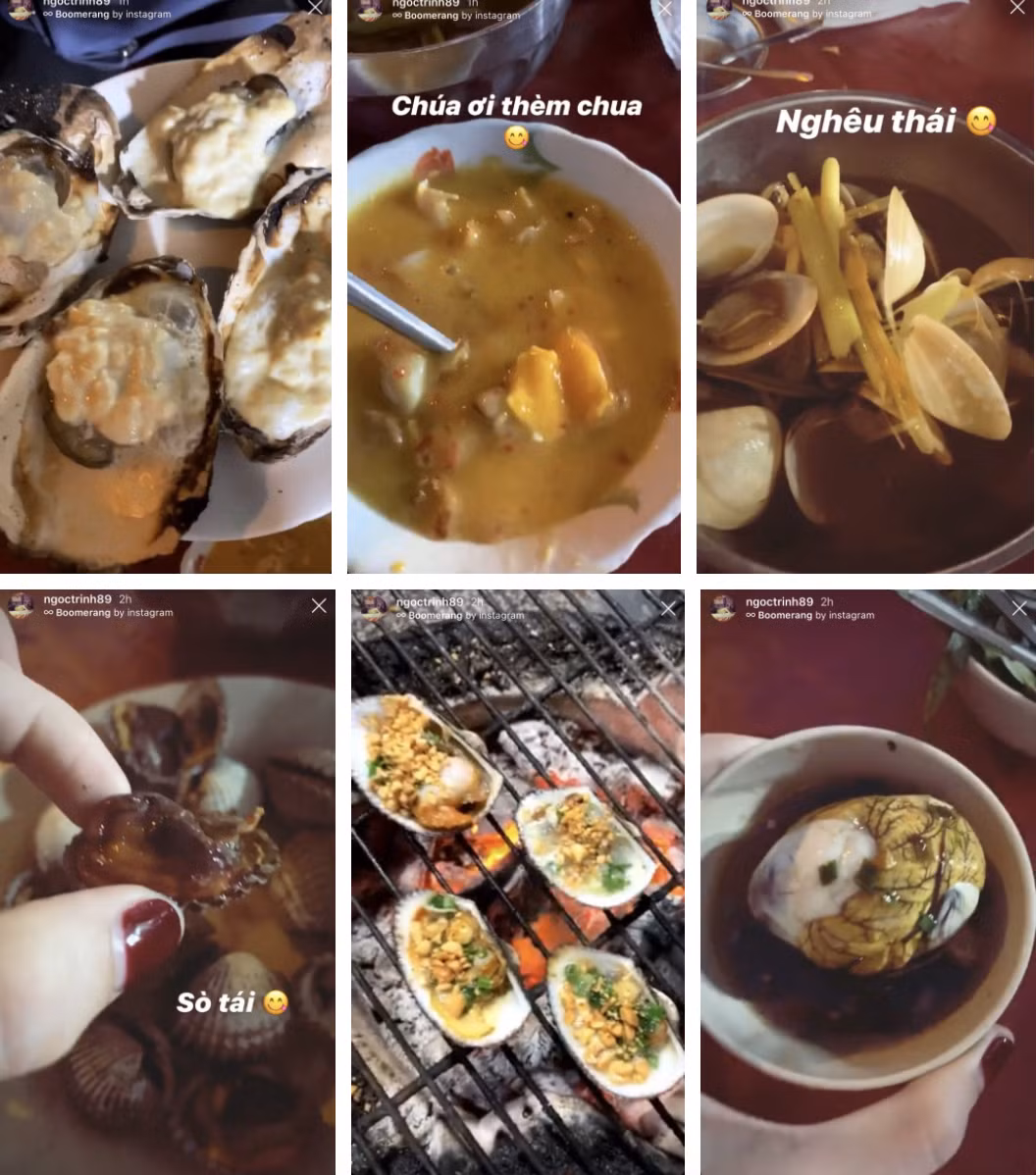 Dù bên ngoài lộng lẫy, sang chảnh nhưng phong cách ăn uống vô tư của Ngọc Trinh lại khiến người đẹp được fan hâm mộ yêu mến bởi sự gần gũi.