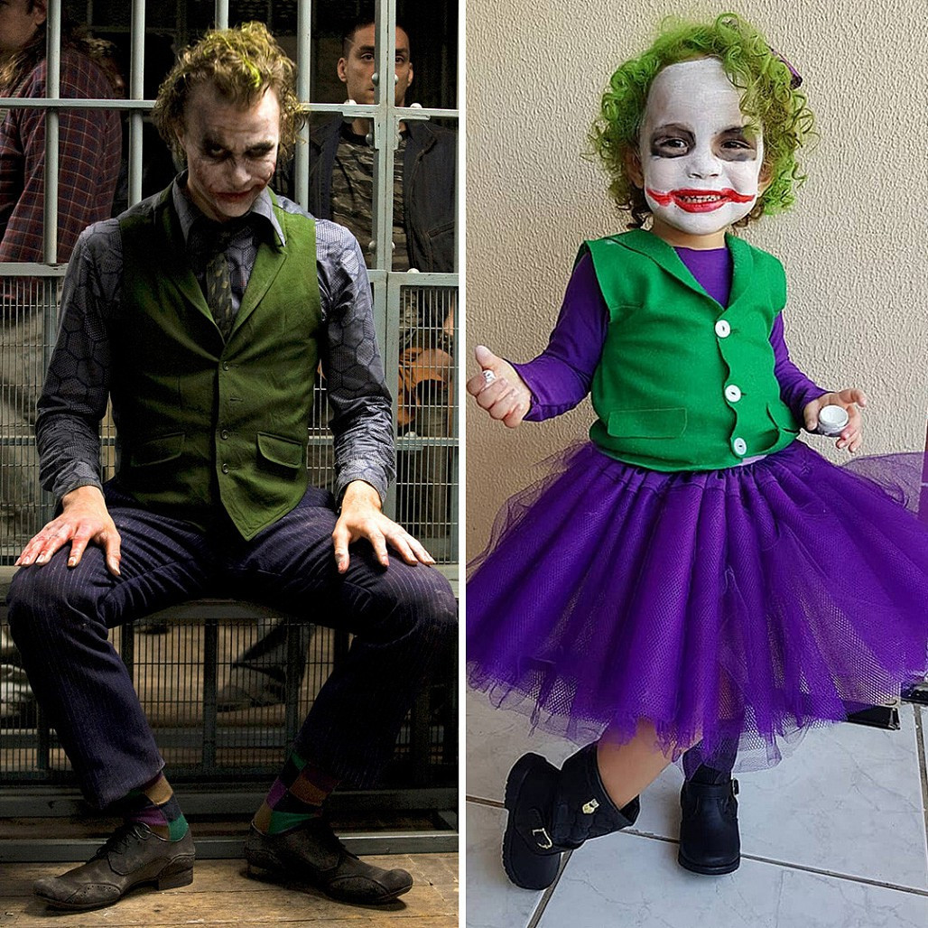 Chắc chắn khi xem tấm hình này, Joker thật cũng phải "khóc thét" với phiên bản nhí trông vô cùng hài hước này.