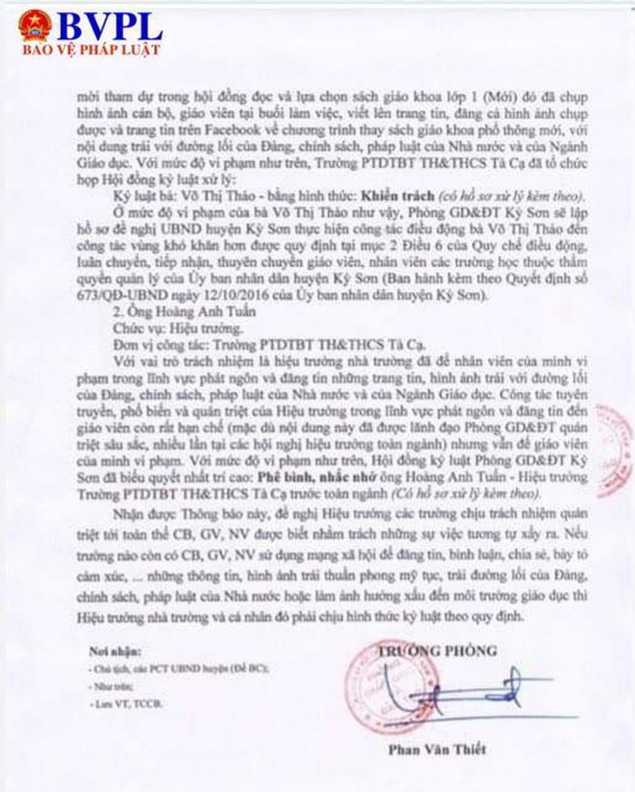 Ky luat can bo dang anh hoc sinh deo khau trang bang giay len Facebook-Hinh-2