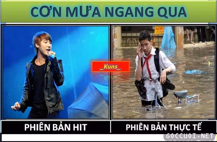 Cư dân mạng chế ảnh ca khúc Cơn mưa ngang qua của Sơn Tùng M-TP một cách rất hài hước.