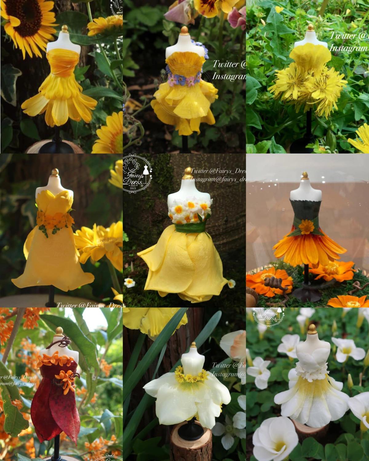 Hầu hết hoa sử dụng để làm váy đều được lấy từ khu vườn riêng của Momotsuki nhưng vẫn có một số trường hợp ngoại lệ.