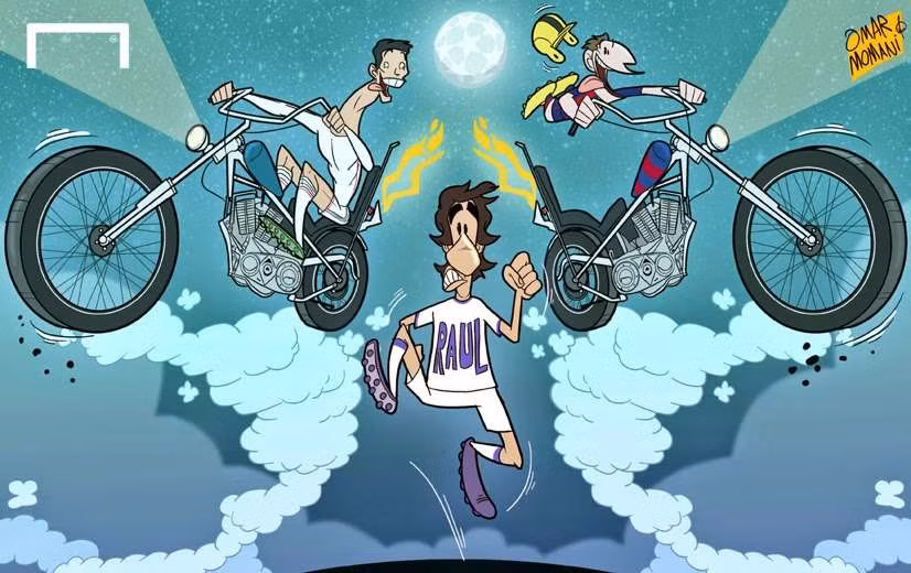 Ronaldo và Messi đã đuổi kịp và vượt qua kỷ lục ghi bàn của Raul tại Champions League.