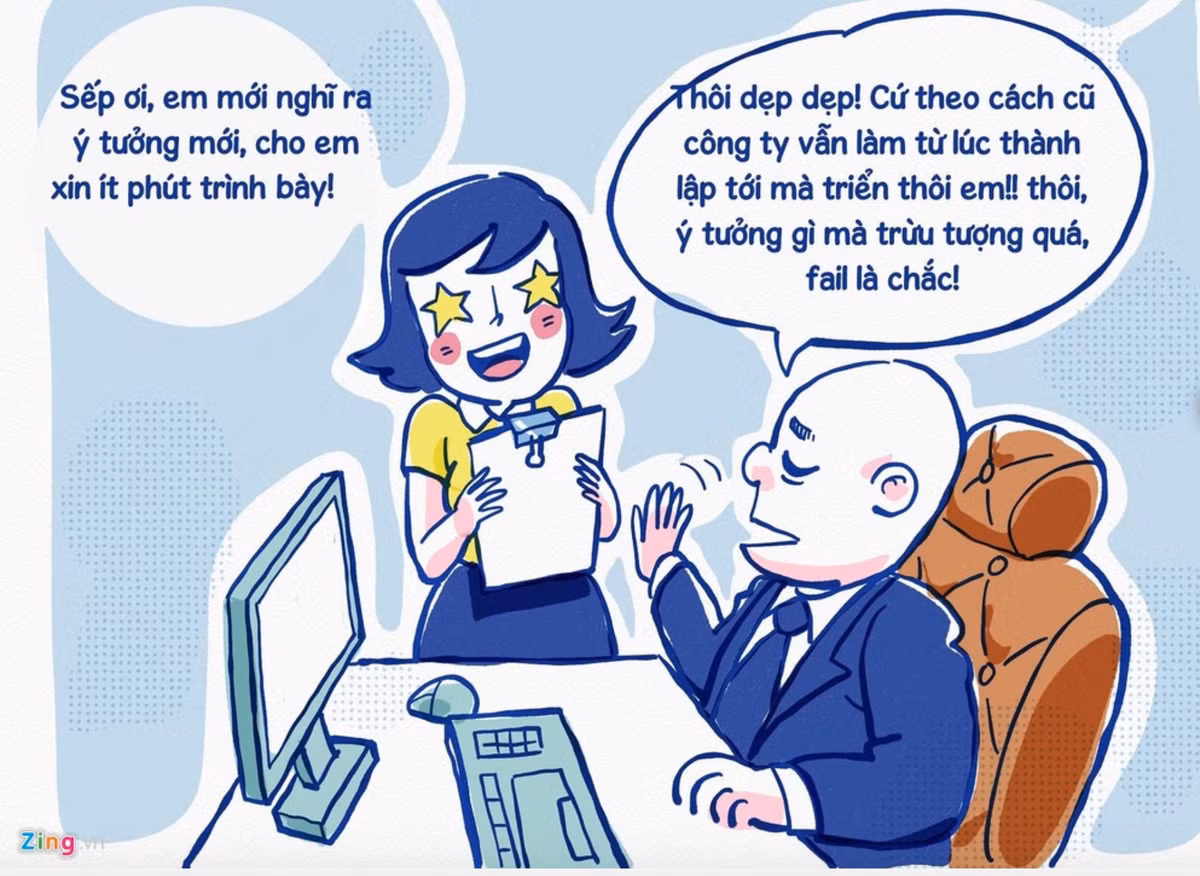Sếp là những người ảnh hưởng rất lớn đến nhân viên, nếu như sếp không chịu tiếp thu ý kiến, luôn nói giọng cấp trên thì nhân viên sẽ hình thành tâm lý sợ sệt, chán nản, không muốn đi làm. Ảnh: Zing.vn