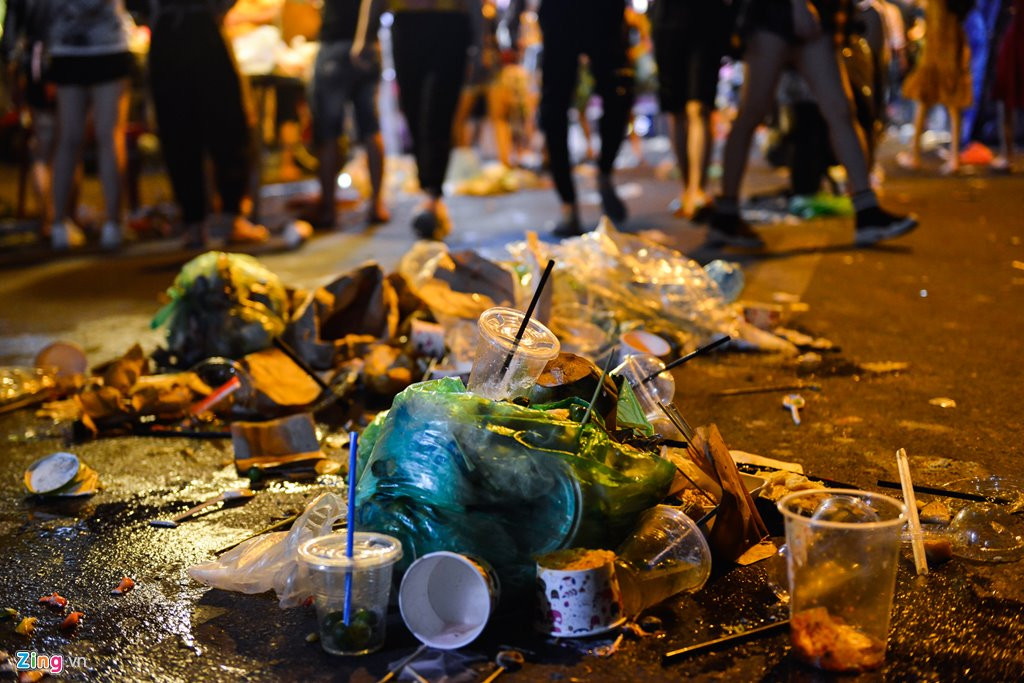 Túi nilon, chai cốc nhựa dùng 1 lần là những rác thải xuất hiện nhiều nhất. Ảnh: Zing