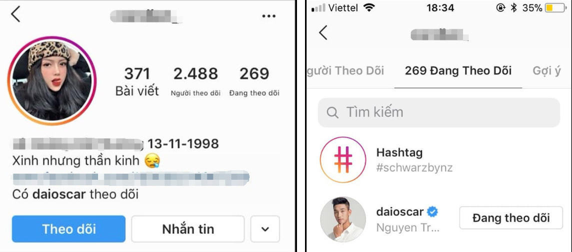 Đáp lại, cô gái này cũng theo dõi nam cầu thủ khiến người hâm mộ càng tin rằng cặp đôi này đang trong thời kỳ "thả thính" nhau. Đây cũng chính là nhân vật nữ chính được Trọng Đại đưa đi ăn mà Huyền Trang nhắc tới chăng?